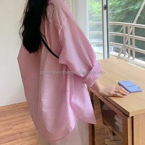 Nouveau haut tendance léger femmes chemises élégant manches longues femme chemise fabricant 100% coton chemises décontractées - Product Image 6