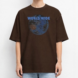 Camiseta de hombre de corte regular con estampado de la Tierra, manga corta, cuello redondo, informal, 100% algodón jersey, 180g, antiencogimiento, hecha en Bangladesh - Product Image 3