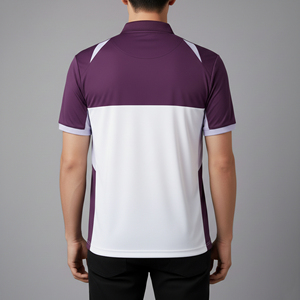 Polo pour homme de marque, à blocs de couleur, manches courtes, séchage rapide, en polyester tricoté, style décontracté, logo sur le devant - Product Image 4