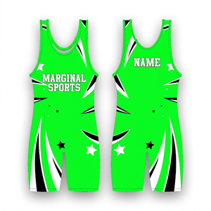 Traje de Lucha Libre para Hombre en Material Elástico, Singlet Profesional de Lucha Libre con Diseños Sublimados, Nombre del Equipo y Números, Uniformes de Lucha Libre - Product Image 5