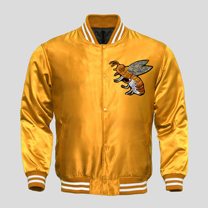 High Quality Silk Satin Varsity <b>Jackets</b> for <b>Men</b> New Arrival Custom Red Button Outdoor Fashion College Baseball <b>Jacket</b> For <b>Men</b> - Product Image 1