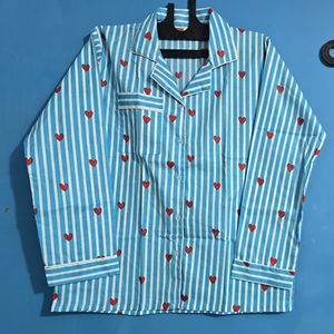 Conjunto de Pijama de Algodón 100% con Estampado Temático de Amor para Mujer, Venta al por Mayor de Fábrica, Cómodo, de Manga Larga, Cintura Elástica Larga, Color Sólido, Otoño - Product Image 1