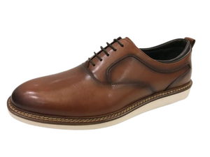 Chaussures Oxford pour hommes en cuir marron à lacets, bout fermé, semelle extérieure en caoutchouc antidérapante, confortables, pour toutes les saisons - Product Image 4