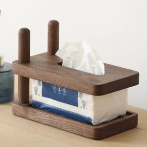 Portarrollos de Madera para Toallitas Faciales, Cubierta de Madera Sólida para Caja de Toallitas, Decoración para Hogar, Oficina y Baño - Product Image 1