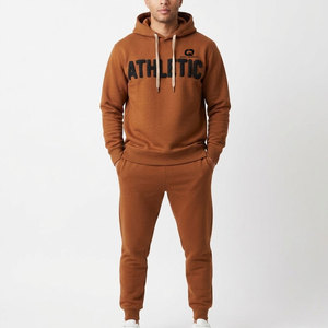 Conjunto Deportivo de Dos Piezas Transpirable de Invierno, 100% Algodón, Sudadera con Capucha y Cordón Ajustable, Pantalones con Bolsillos Laterales para Uso Diario Informal - Product Image 1