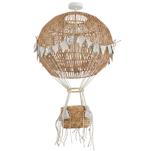 Premium Rattan Hot Air Balloon Ceiling Lamp Shade Handmade Wicker Hanging <b>Light</b> for Kids Room <b>Nursery</b> Interior Decor Set - Product Image 1