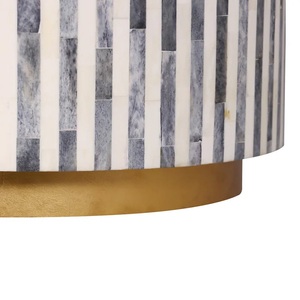 Eco-Friendly Grey and White Stripe Luxury Handmade Traditional Design Modern Appearance <b>Stool</b> Furniture for Living Room <b>Bedroom</b> - Product Image 4