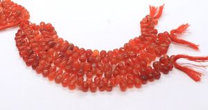 ลูกปัดคาร์เนเลียนทรงหยดน้ำเรียบขนาด 6x9-7x11 มม. พลอยคาร์เนเลียนทรงหยดน้ำขนาด 8 นิ้ว สีส้ม สำหรับทำเครื่องประดับ - Product Image 5