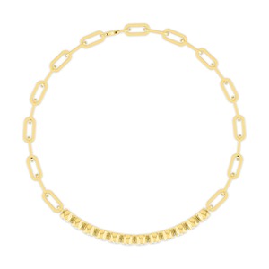 Oval Cut Lab Grown Diamond Half Paperclip Chain Bracelet 3.96 CTW in 14K Yellow Gold - Product Image 3