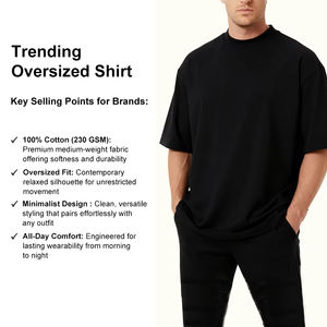 T-shirt oversize pour homme 250 g/m², style streetwear hip-hop vintage, délavé à l'acide, coupe ample, logo personnalisé, 100 % coton - Product Image 6