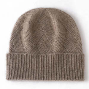 Gorro de lana personalizable con diseño de rayas, puño elástico, suave, unisex, para adultos, precio de fábrica, venta al por mayor - Product Image 3