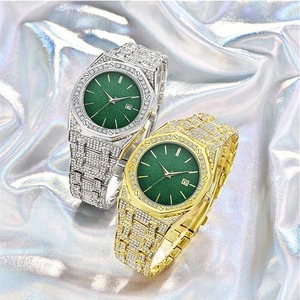 <b>Mens</b> Stainless Steel Analog <b>Watch</b> Full Diamond Plated Iced-Out Bling Timepiece with <b>Quartz</b> Movement 41mm Case Diameter - Product Image 6