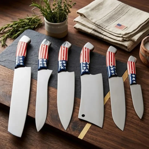Coffret de 5 couteaux de cuisine ambidextres LEGACY BLADES en acier haute teneur en carbone, durables, tranchants, avec manche en résine durable, pour viande et fruits - Product Image 1
