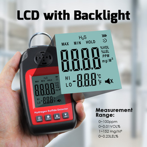 Moniteur H2S 0 ~ 100ppm Détecteur numérique de sulfure d'hydrogène Capteur électrochimique H2S avec rétroéclairage de l'écran LCD - Product Image 4