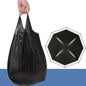 Bolsas de basura portátiles con asa, bolsas de basura desechables gruesas para el hogar, organizador de residuos, color negro - Product Image 3