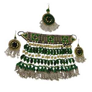 Service OEM, designs personnalisés, fabrication artisanale, acier inoxydable de haute qualité, bijoux vintage afghans pour femmes, collier et boucles d'oreilles pour adultes - Product Image 1