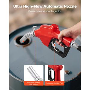 Pompe de transfert de carburant électrique 110V AC 20 GPM 76 L/min tuyau de décharge de buse d'arrêt automatique à haut débit pour essence diesel kérosène - Product Image 4