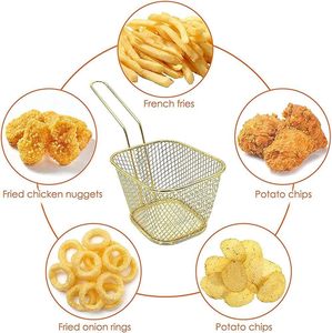 Passoire de cuisine en acier inoxydable mini, écologique et de qualité supérieure, avec poignée, pour servir des frites et égoutter les aliments, idéale pour la maison et la table. - Product Image 4