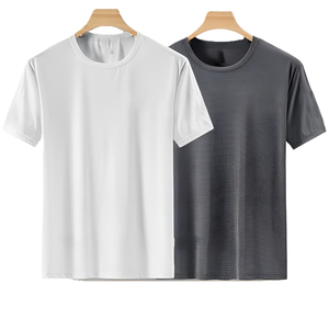 T-shirts d'été personnalisés avec logo OEM, coupe ample, polyester, style tendance de luxe, livraison rapide, grandes tailles, t-shirt décontracté à col contrastant pour hommes - Product Image 2