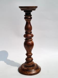 Portavelas de madera con acabado en nogal, de lujo, para decoración del hogar. - Product Image 6