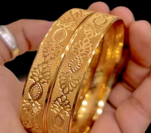 Designer Trendy One Gram Gold Plated And Micro Italian Polish Daily Wear <b>Bangles</b> Two Pair Of <b>Bangle</b> <b>Set</b> for Women - Product Image 2