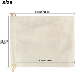 Low Moq <b>Small</b> Organic Cotton Drawstring Pouch Customized Cotton Dust-proof Bag Eco Natural Canvas Cotton Jewelry Packaging Pouch - Product Image 6