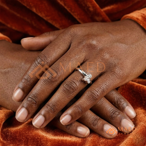 925 Sterling <b>Silver</b> Minimalist 3-Stone Bezel <b>Set</b> <b>Ring</b> Moissanite & Lab-Grown Diamond Cluster Engagement <b>Ring</b> - Product Image 3