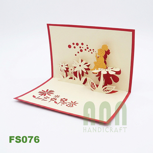 ANN HANDICRAFT FS076 Tarjeta de felicitación troquelada 3D personalizada hecha a mano con diseño de boda 'Gracias', regalo de amistad en papel - Product Image 4