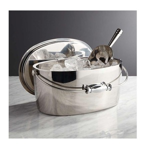 Cubo de Hielo Aislado para Bar de Cócteles, 3 Litros, Doble Pared de Aluminio, con Tapa, Colador y Pinzas - Product Image 2