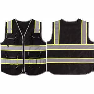 Gilets de sécurité réfléchissants haute visibilité modernes, 8 poches, fermeture éclair sur le devant, unisexe, vêtements de chantier, gilet de sécurité à vendre - Product Image 1