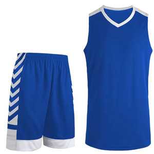 Unisex Basketball Jersey Set Blue <b>White</b> <b>V</b>-<b>Neck</b> Sleeveless Moisture Wicking Polyester Adult All Seasons Logo Sublimation Printed - Product Image 1