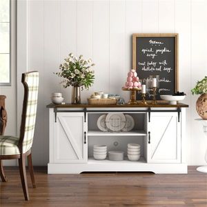 Carrello da Cucina in Vetro Ecologico, Credenza con Armadietto per Sala da Pranzo e Soggiorno - Product Image 6