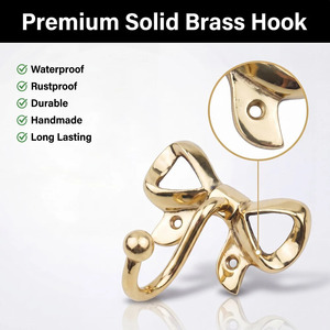 Handmade Gold Bow <b>Wall</b> Hook With Single Towel Hook For Clothing Decorative Golden Brass <b>Wall</b> Hook for Hanging - Product Image 3