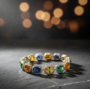 กำไลข้อมือประดับเพชร CZ หลายเม็ด เงินแท้ 925 ชุบทอง 18K รูปทรงแปดเหลี่ยม น้ำหนัก 15 กรัม เหมาะสำหรับใส่ทุกวัน เป็นของขวัญสำหรับเธอ - Product Image 1