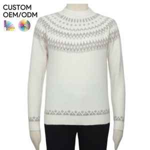 Suéter de Punto Jacquard Personalizado para Hombre, Servicio OEM ODM, Algodón Suave, Transpirable, de Secado Rápido, Venta al Por Mayor, Marca Privada - Product Image 3