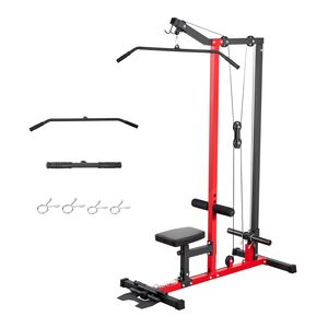 Macchina LAT Pull 2 in 1 con Cavi, Macchina a Cavi per Palestra Domestica, Sedile Regolabile a 3 Livelli, Schienale Regolabile a 4 Livelli per Braccia - Product Image 1