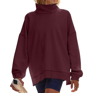 <b>Top</b> Demanding OEM Women Knitted Sweatshirt High Quality Material Customized Mock Neck Turtle Neck Colors Breathable Lined Casual - Product Image 1