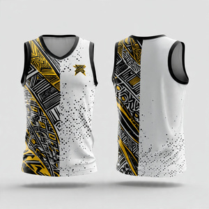 Football Sublimation V-Neck Vest Jersey Customize Sublimation 100% Polyester Sleeveless Tank Top Men Lightweight Printed Singlet - Product Image 1