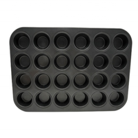 Moule à mini-muffins 24 cavités en acier au carbone épais, revêtement antiadhésif de qualité supérieure, écologique, conforme aux normes FDA/LFGB, pour utilisation domestique au four