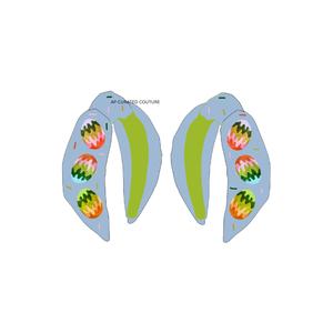 Serre-tête tendance pour femme, motif Mahjong, lapin et œufs de Pâques, coloré, noué, brodé à la main, accessoire de mode très prisé - Product Image 3