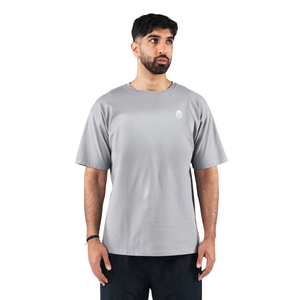 Chemise à manches courtes grise pour homme, coton premium confortable, vêtements décontractés, chemise athlétique élégante, vente en gros, vêtements de fitness pour la salle de sport - Product Image 1