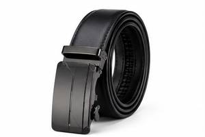 Ceinture automatique en cuir véritable pour homme, couleur unie, boucle en alliage, style formel, moulage monobloc, design durable, taille personnalisable - Product Image 5