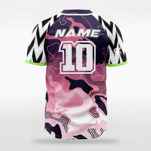Camiseta de Béisbol Rosa Camuflada Personalizada 2025, Patrón Abstracto, Manga Corta, Uniforme de Equipo, Nombre y Número Personalizados, Estilo Profesional, Venta al Por Mayor - Product Image 2