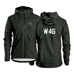 Zipper Closure Men's Hooded Windbreaker Jacket Customized Pattern Print Sporty Style Lightweight Polyester Shell Autumn Wear - Product Image 3