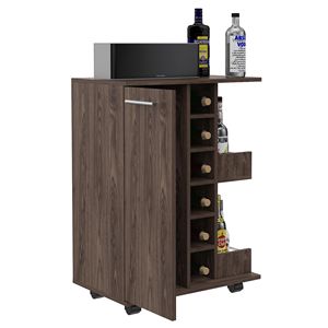 Carrello Bar Tennessee Six-Cubbies con Mobile Singolo e Due Ripiani per Conservazione Liquori - Product Image 2