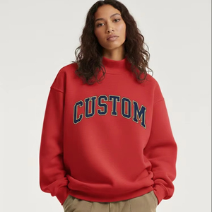 Service ODM – Nouveau sweat-shirt oversize à manches longues pour femme, col montant, logo brodé sur le devant, séchage rapide, idéal pour l'hiver - Product Image 1