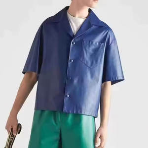 <b>Men</b> Leather <b>Shirt</b> Classic New Design Long Sleeve Trendy Street Fashion <b>Shirt</b> For <b>Party</b> Wear - Product Image 1