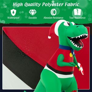 Decorazioni Natalizie da Giardino Gonfiabili 6FT: Dinosauro con Cappello di Babbo Natale/Gilet e Scatole Regalo, Luci LED Luminose, Impermeabili per Esterni - Product Image 5