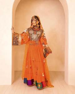 Nouvelles créations en promotion : Robes de mariée afghanes pour femmes, vente en gros, longues, brodées, avec dentelle, boutons, fermetures éclair et motifs vintage. - Product Image 3