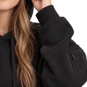 Black Women's Oversized <b>Sleep</b> <b>Mask</b> Hoodie Soft Fleece Pullover Kangaroo Pocket Drawstring Hood Casual Lounge Streetwear OEM Cozy - Product Image 2
